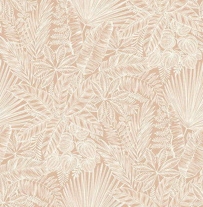 A-Street Prints Vita Blush Botanical Wallpaper, 20.5-in by 33-ft