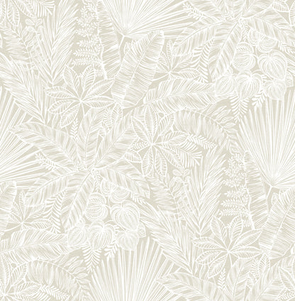 A-Street Prints Vita Off-White Botanical Wallpaper, 20.5-in by 33-ft