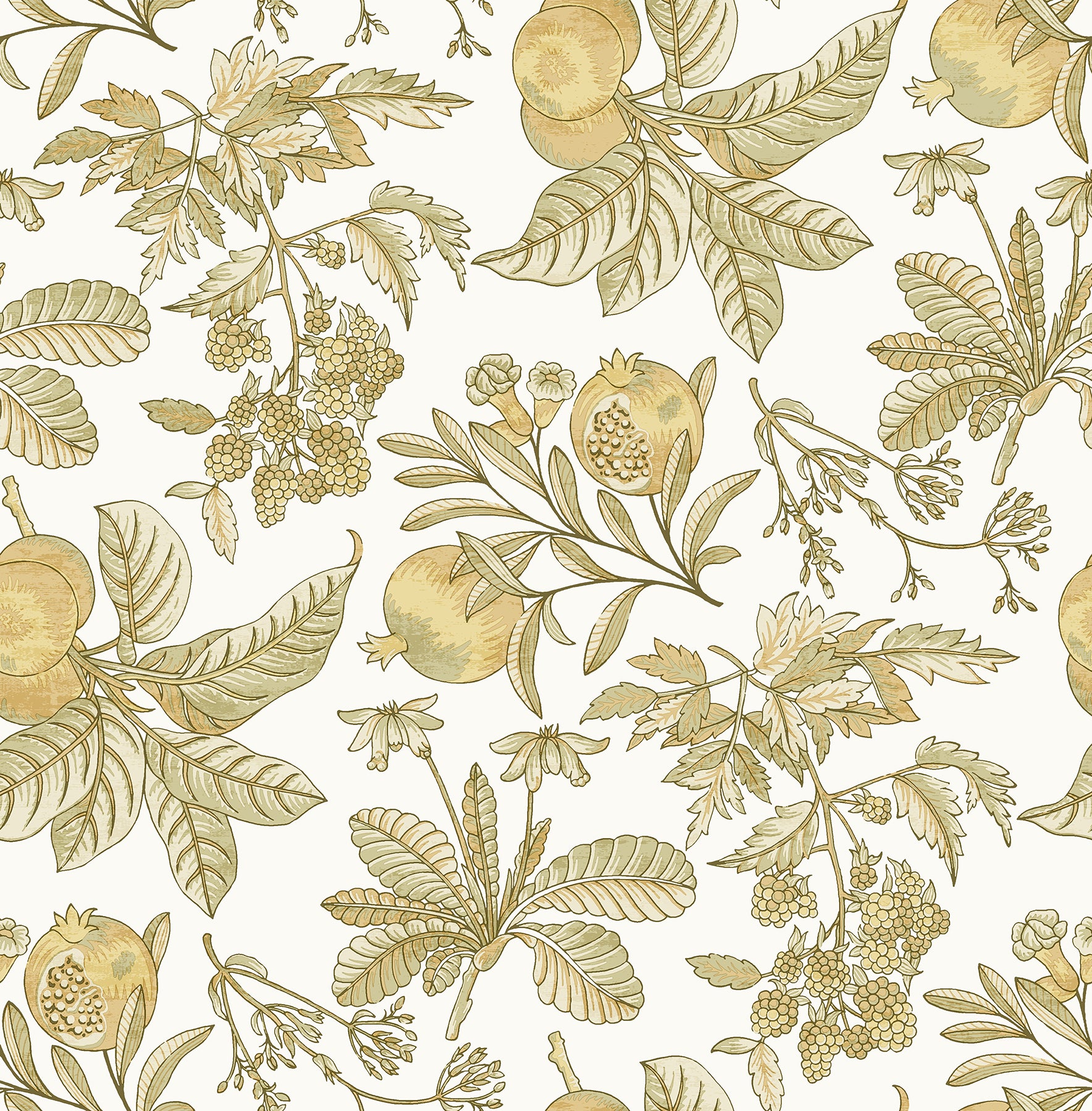 A-Street Prints Cecilia Honey Fruit Wallpaper, 20.5-in by 33-ft