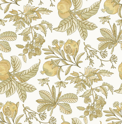 A-Street Prints Cecilia Honey Fruit Wallpaper, 20.5-in by 33-ft