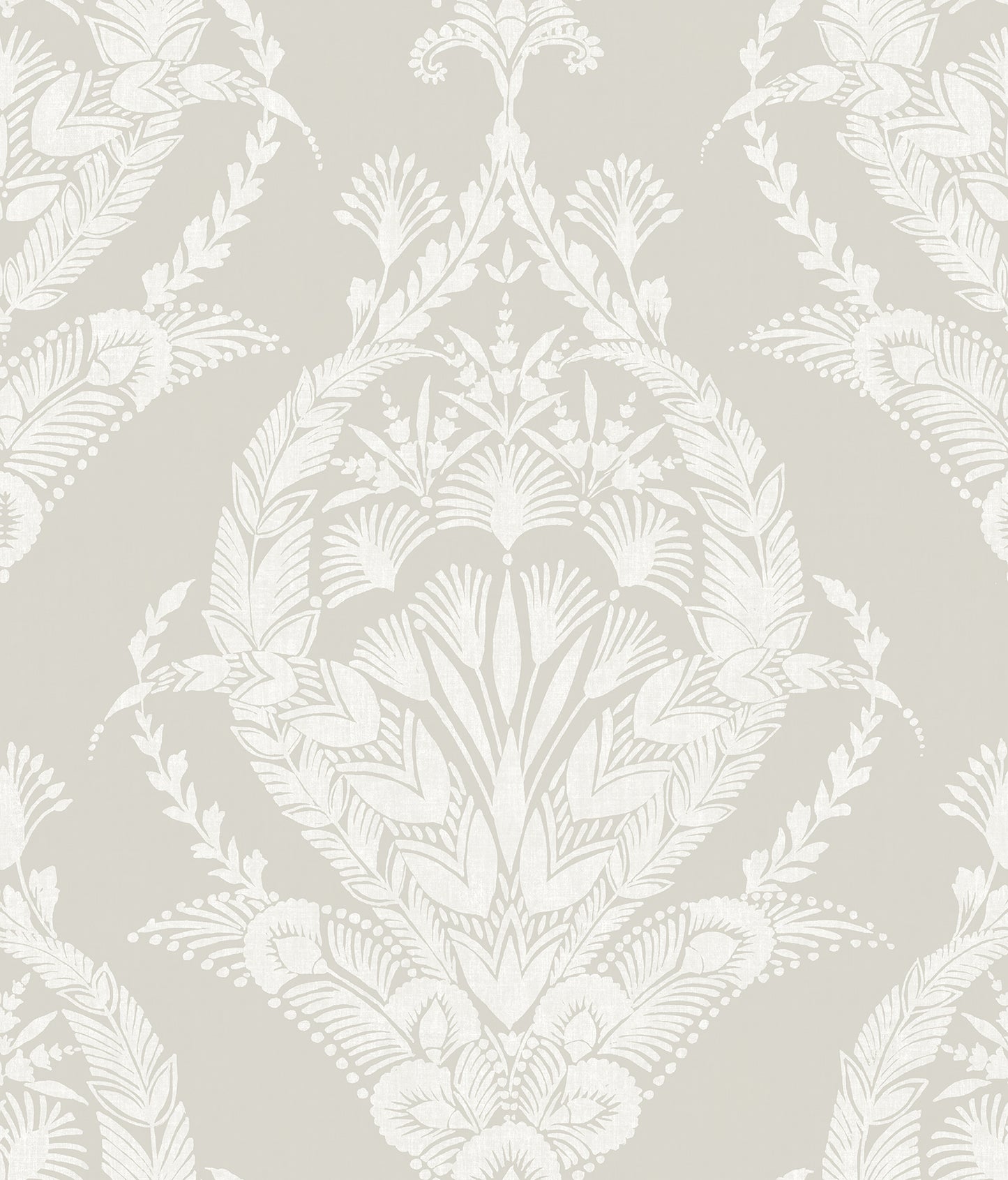 A-Street Prints Arlie Light Grey Botanical Damask Wallpaper, 20.5-in by 33-ft