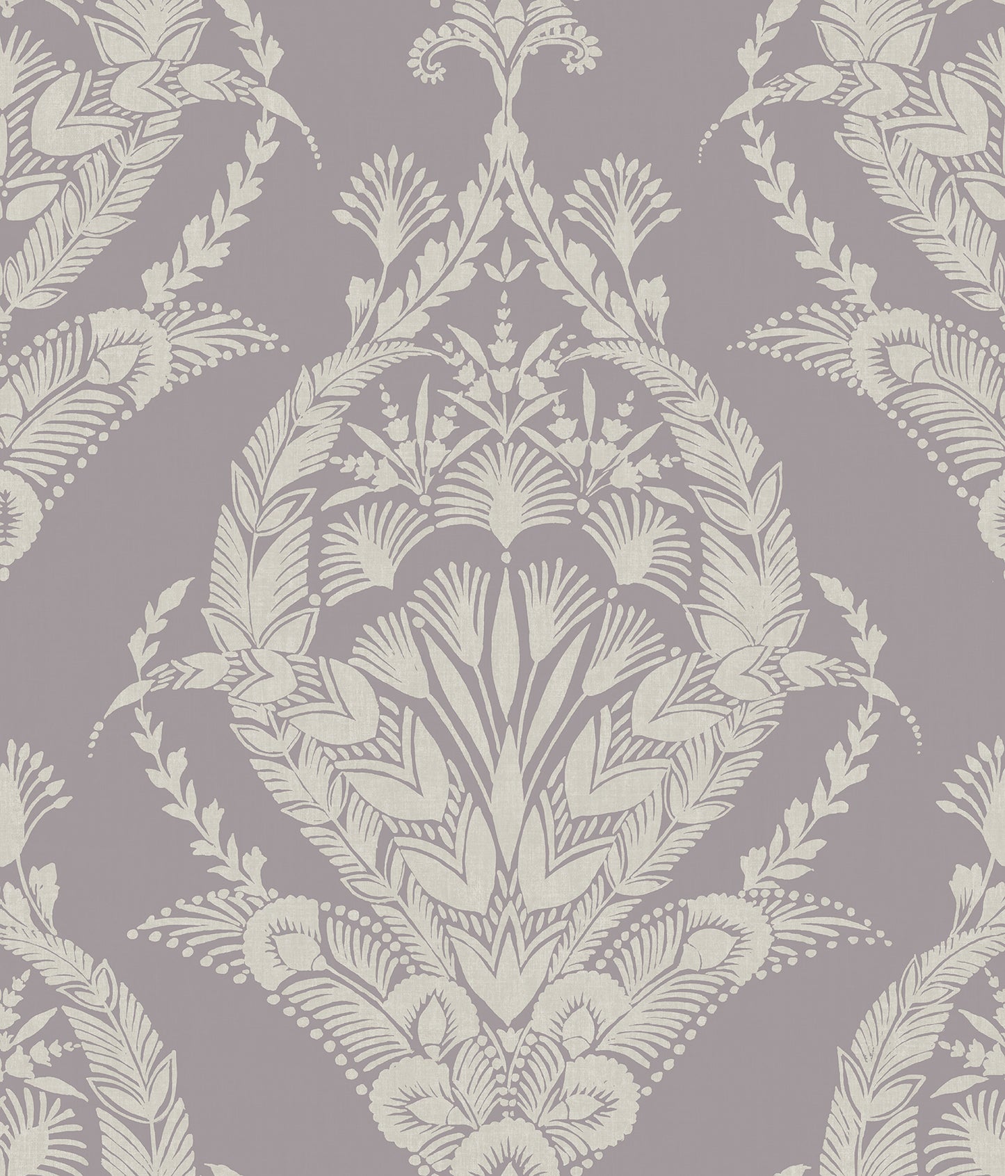 A-Street Prints Arlie Lavender Botanical Damask Wallpaper, 20.5-in by 33-ft