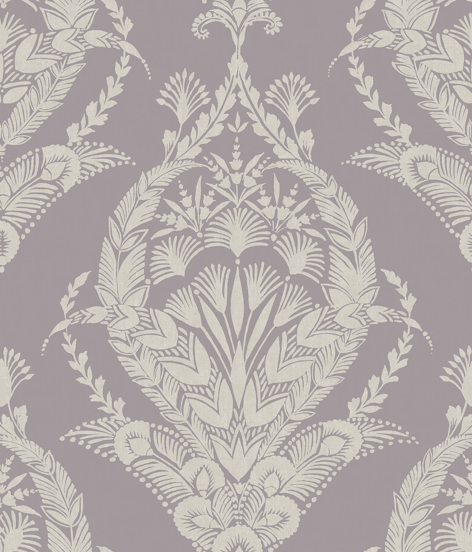 A-Street Prints Arlie Lavender Botanical Damask Wallpaper, 20.5-in by 33-ft