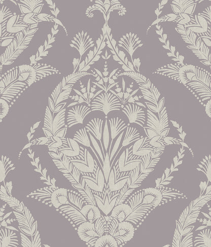 A-Street Prints Arlie Lavender Botanical Damask Wallpaper, 20.5-in by 33-ft