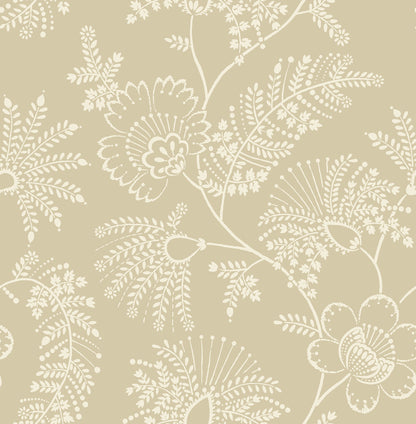 A-Street Prints Maeve Butter Jacobean Trail Wallpaper, 20.5-in by 33-ft