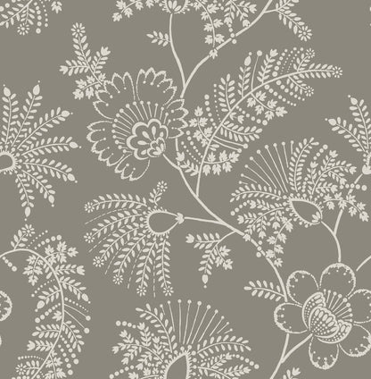 A-Street Prints Maeve Grey Jacobean Trail Wallpaper, 20.5-in by 33-ft