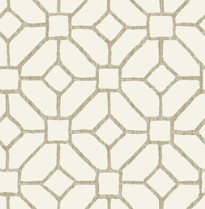 A-Street Prints Addis Beige Trellis Wallpaper, 20.5-in by 33-ft