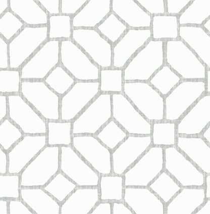 A-Street Prints Addis Grey Trellis Wallpaper, 20.5-in by 33-ft