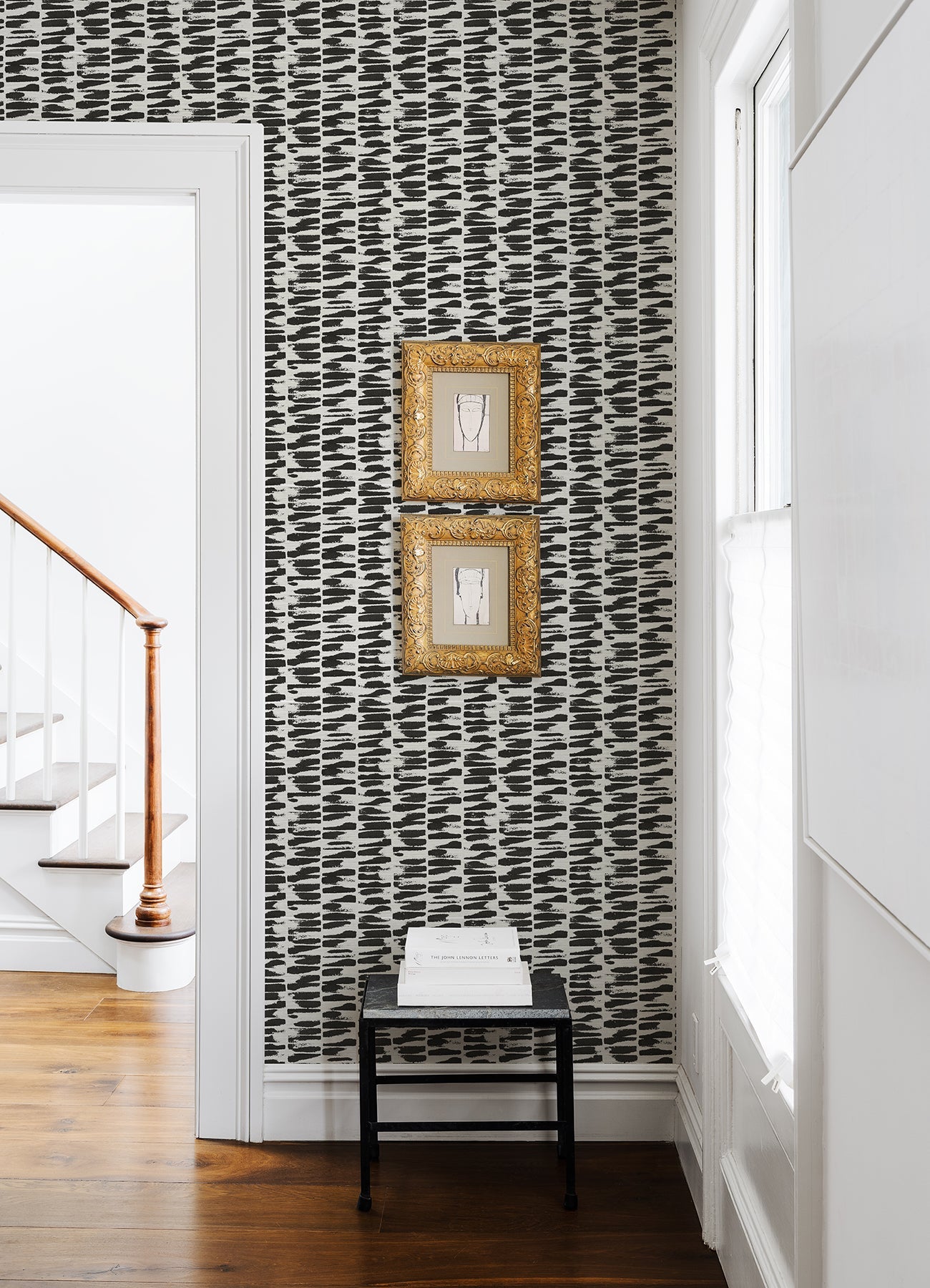 A-Street Prints Myrtle Black Abstract Stripe Wallpaper, 20.5-in by 33-ft