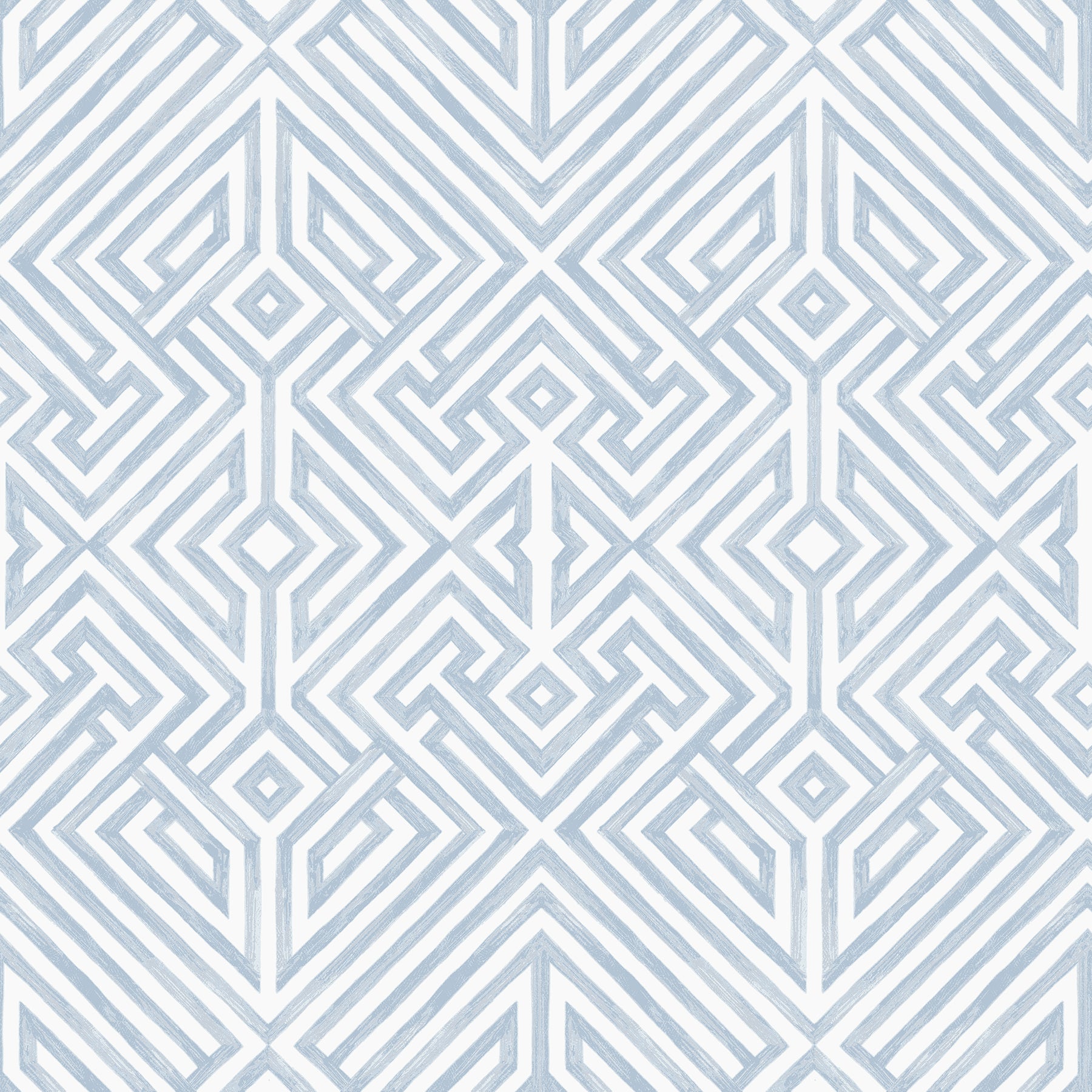 A-Street Prints Lyon Blue Geometric Key Wallpaper, 20.5-in by 33-ft