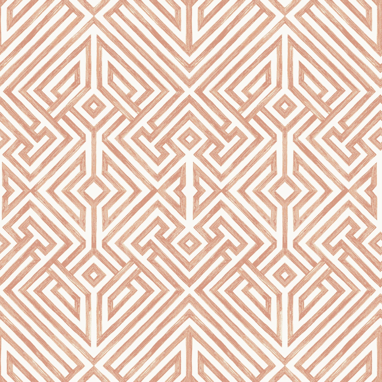 A-Street Prints Lyon Coral Geometric Key Wallpaper, 20.5-in by 33-ft