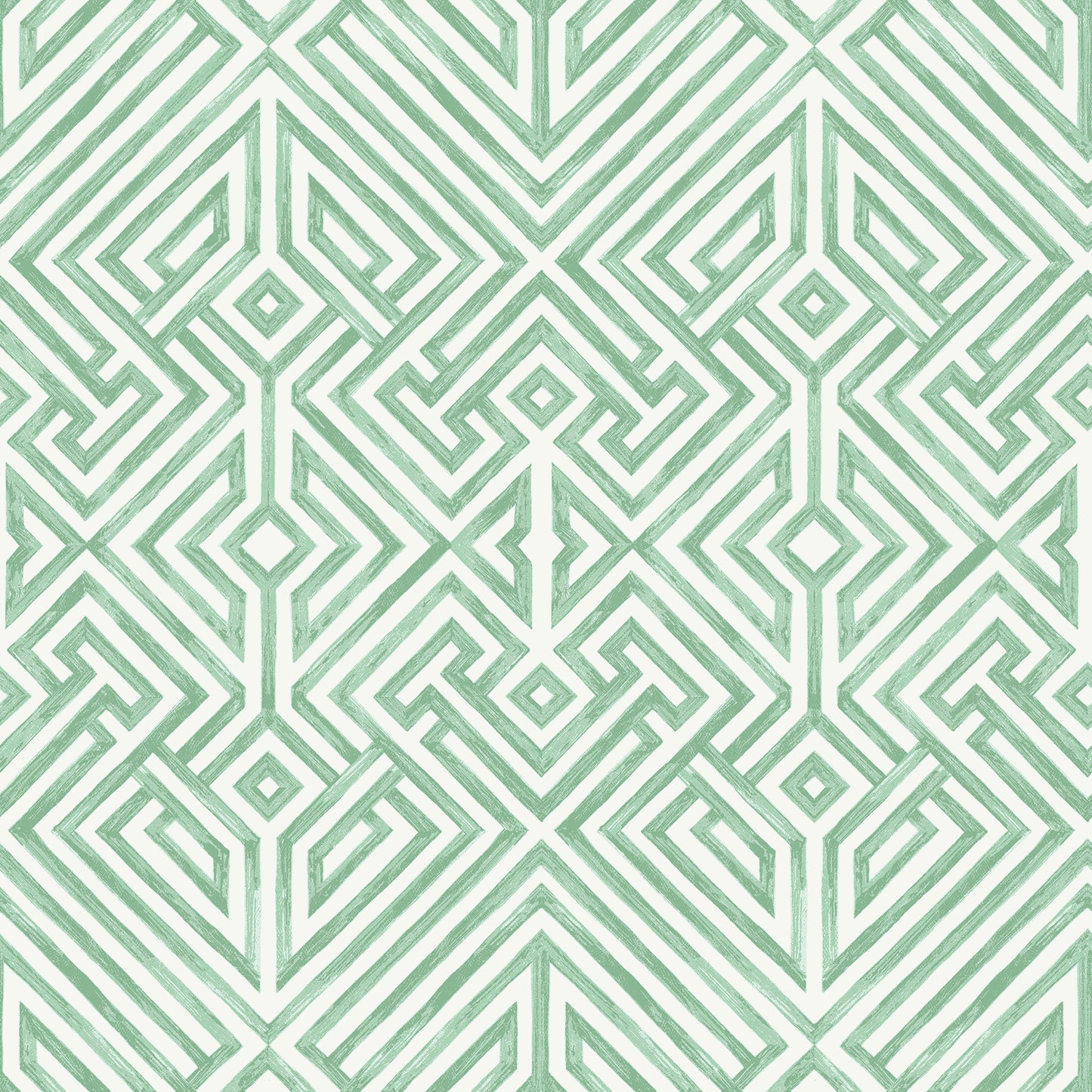 A-Street Prints Lyon Green Geometric Key Wallpaper, 20.5-in by 33-ft