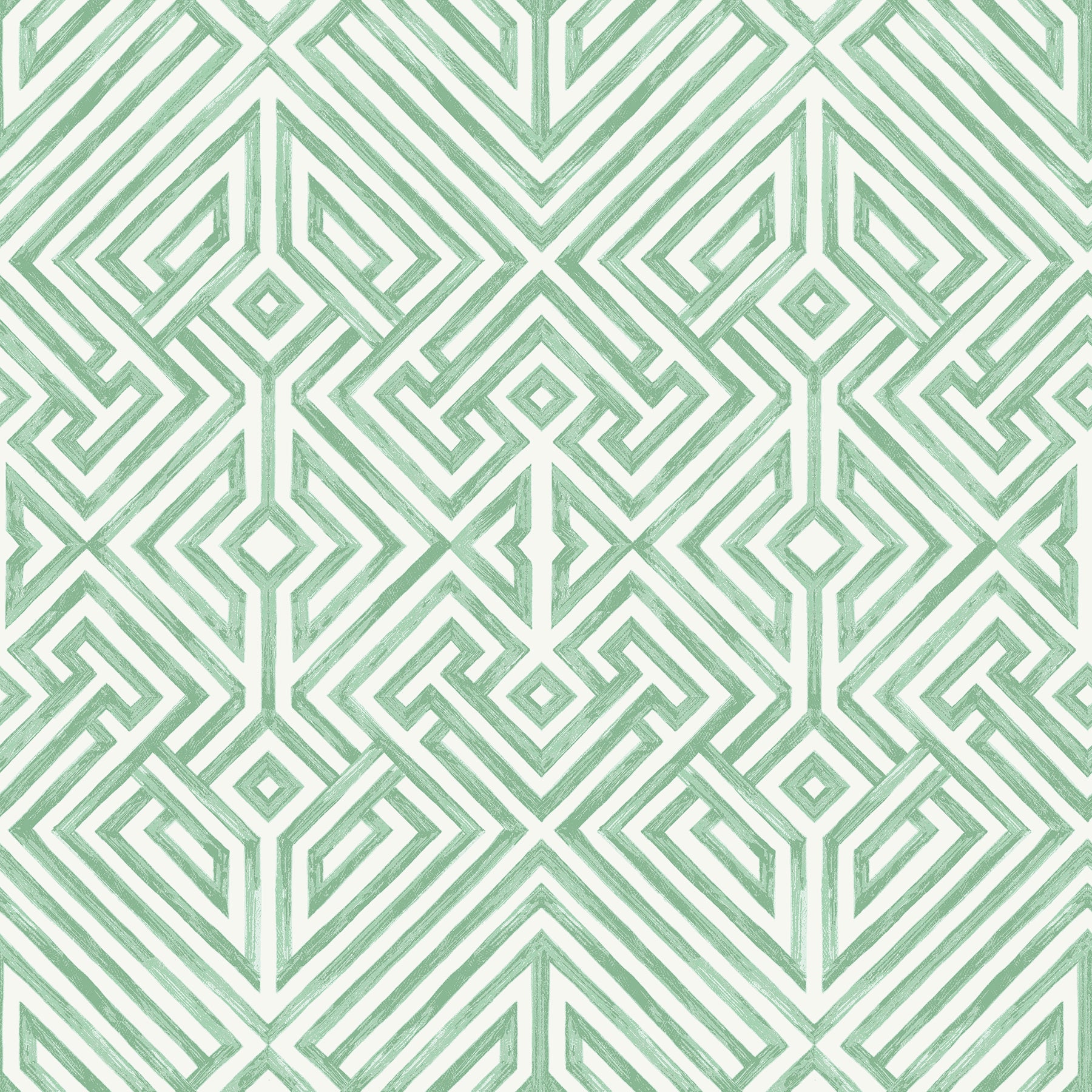 A-Street Prints Lyon Green Geometric Key Wallpaper, 20.5-in by 33-ft