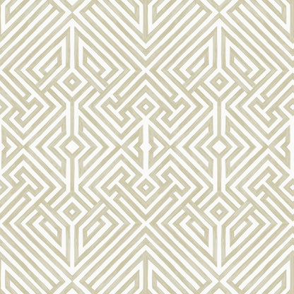 A-Street Prints Lyon Gold Geometric Key Wallpaper, 20.5-in by 33-ft