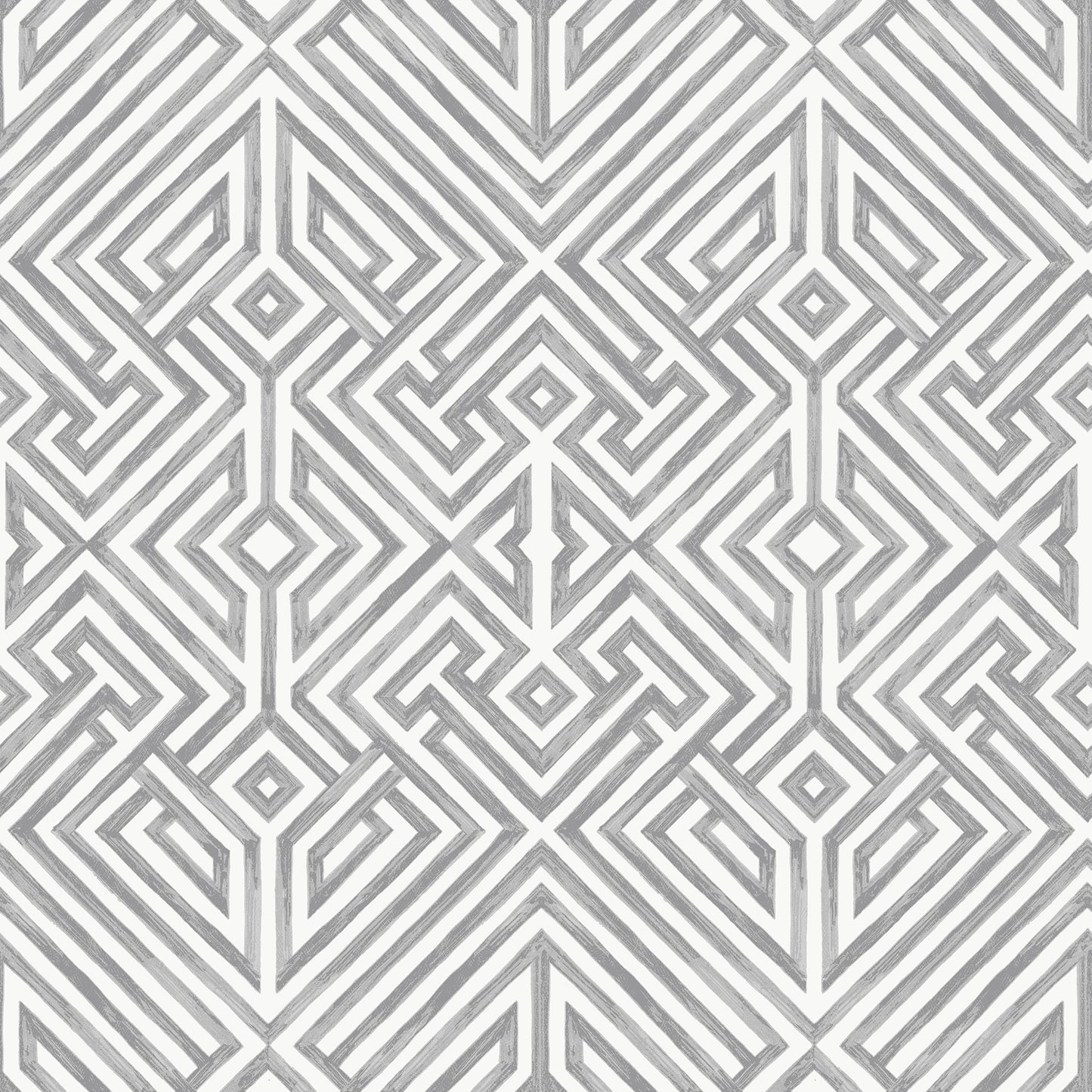 A-Street Prints Lyon Grey Geometric Key Wallpaper, 20.5-in by 33-ft