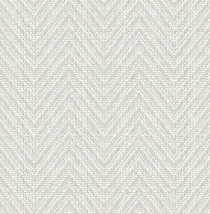 A-Street Prints Glynn Light Grey Chevron Wallpaper, 20.5-in by 33-ft