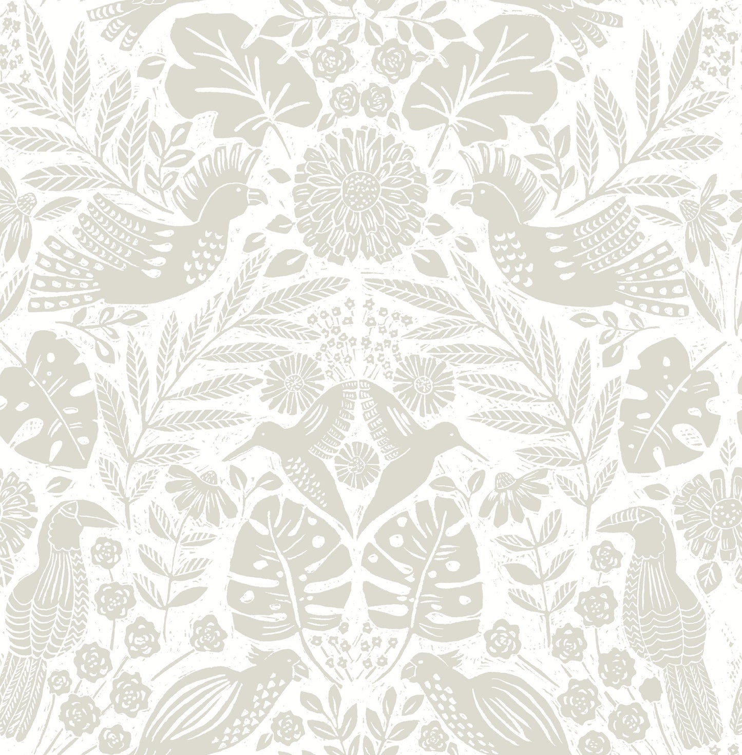 A-Street Prints Nestle Dove Bird Block Print Wallpaper, 20.5-in by 33-ft