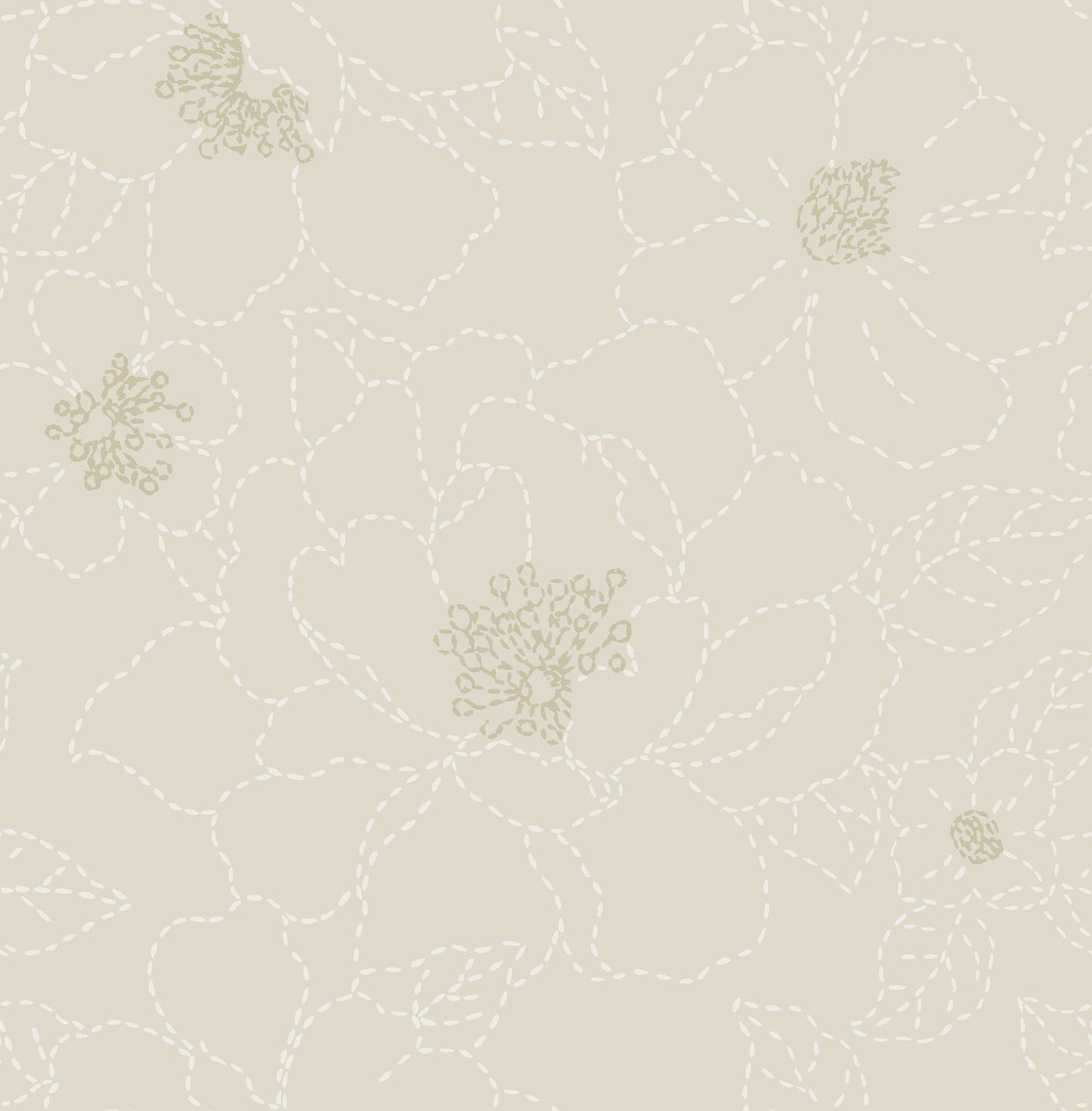 A-Street Prints Gardena Light Grey Embroidered Floral Wallpaper, 20.5-in by 33-ft