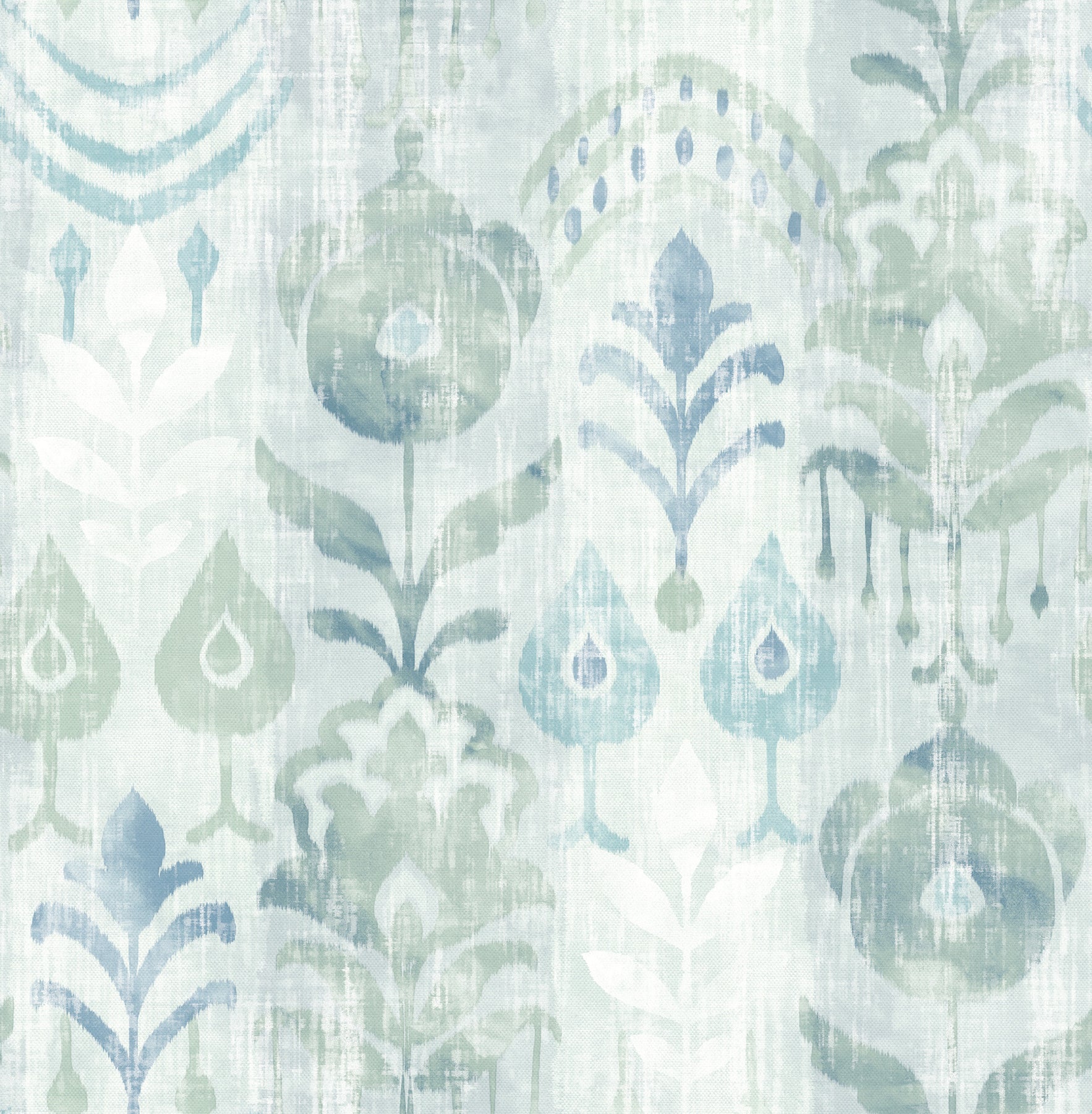 A-Street Prints Pavord Green Floral Shibori Wallpaper, 20.5-in by 33-ft