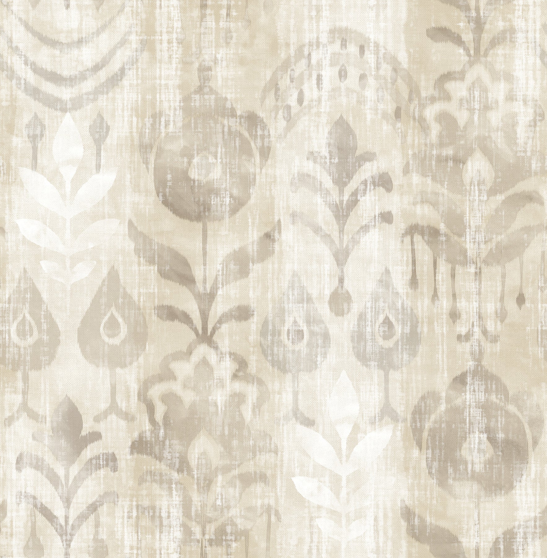 A-Street Prints Pavord Neutral Floral Shibori Wallpaper, 20.5-in by 33-ft