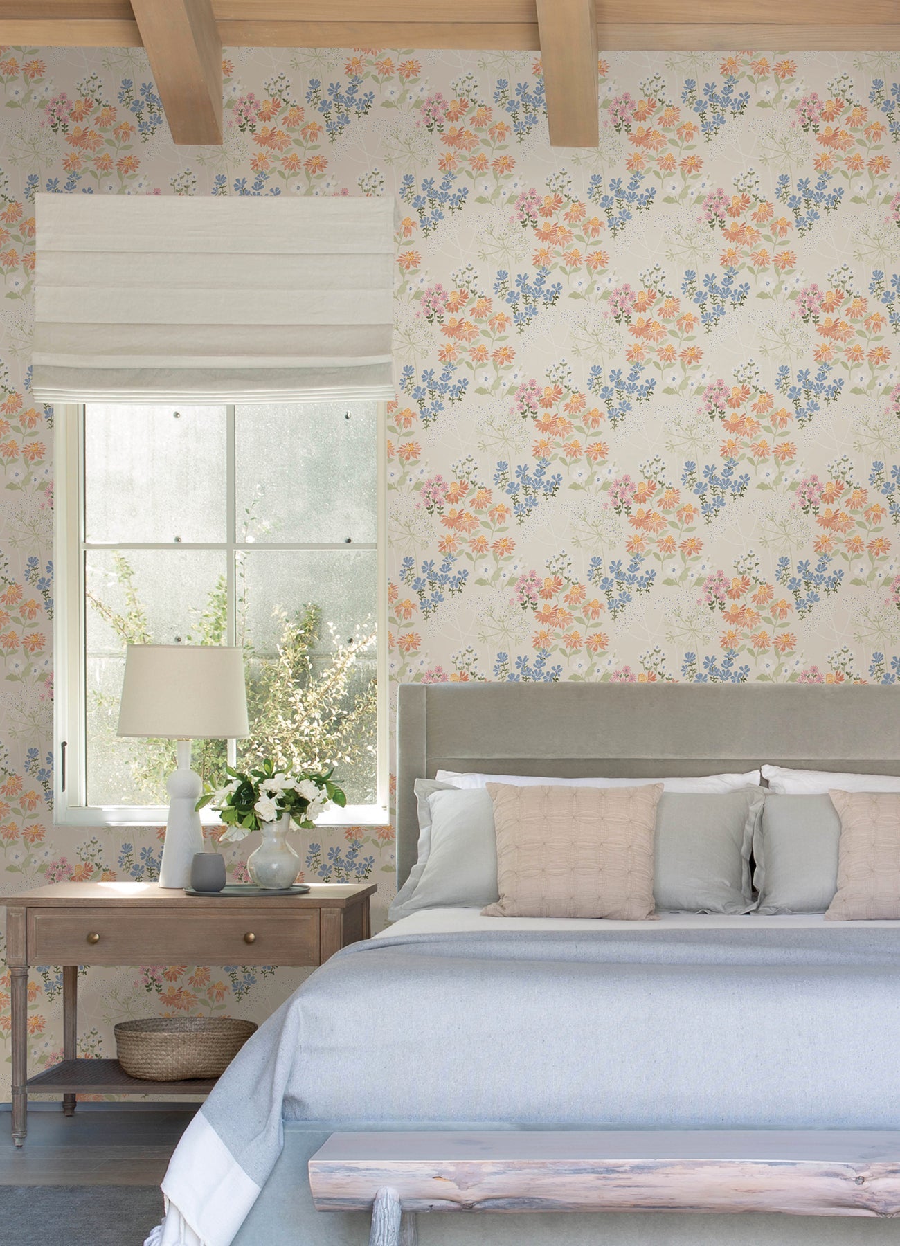 A-Street Prints Cultivate Pastel Springtime Blooms Wallpaper, 20.5-in by 33-ft