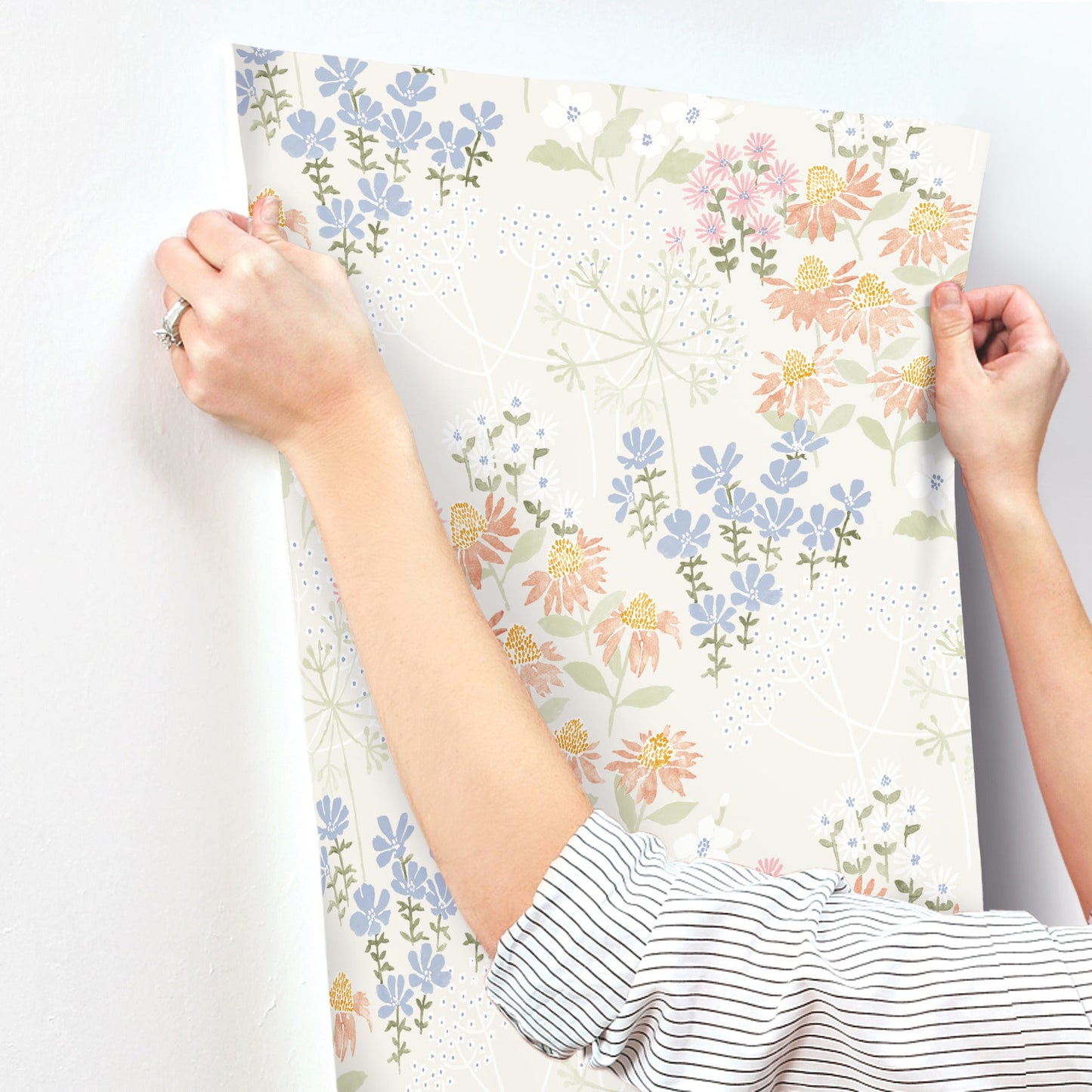 A-Street Prints Cultivate Pastel Springtime Blooms Wallpaper, 20.5-in by 33-ft