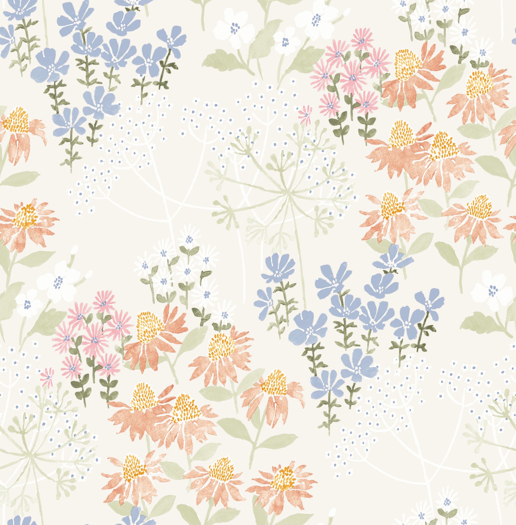 A-Street Prints Cultivate Pastel Springtime Blooms Wallpaper, 20.5-in by 33-ft