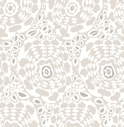 A-Street Prints Divine Grey Abstract Medallion Wallpaper, 20.5-in by 33-ft