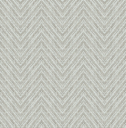 A-Street Prints Glynn Sterling Chevron Wallpaper, 20.5-in by 33-ft