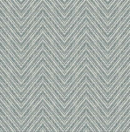 A-Street Prints Glynn Denim Chevron Wallpaper, 20.5-in by 33-ft