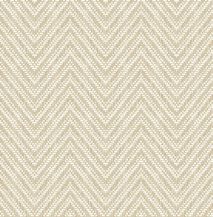 A-Street Prints Glynn Wheat Chevron Wallpaper, 20.5-in by 33-ft