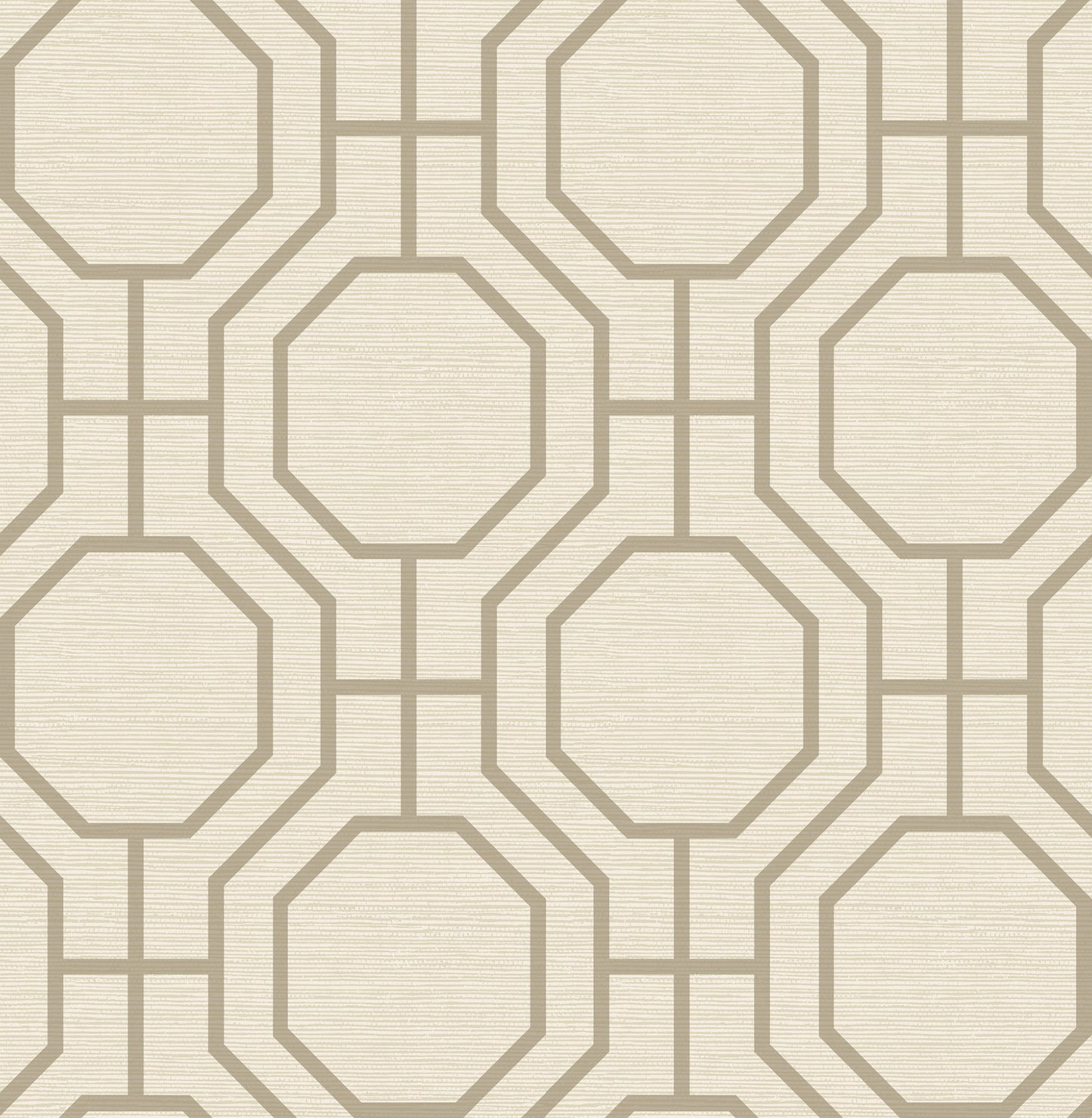 A-Street Prints Manor Taupe Geometric Trellis Wallpaper, 20.5-in by 33-ft