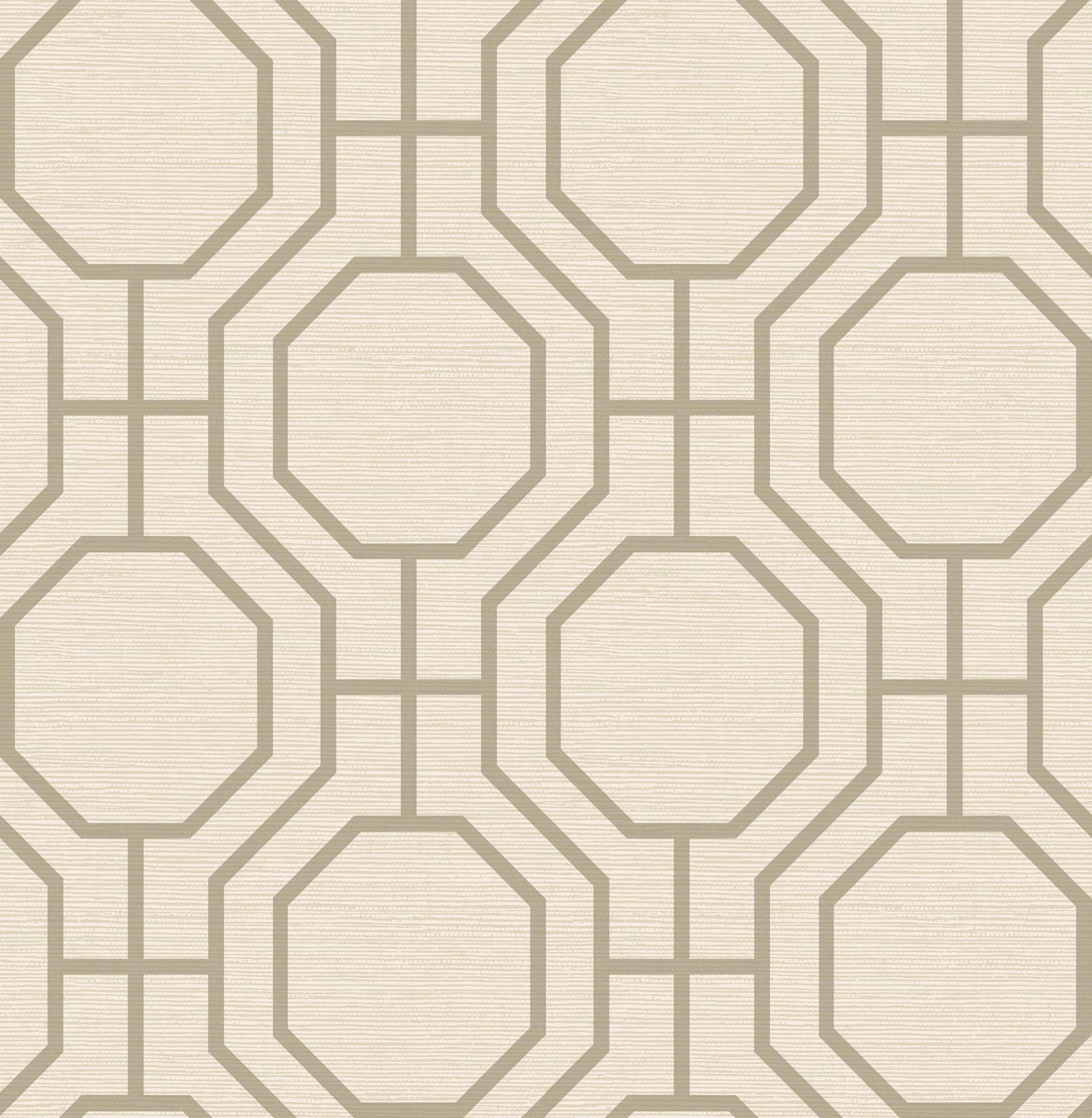 A-Street Prints Manor Taupe Geometric Trellis Wallpaper, 20.5-in by 33-ft