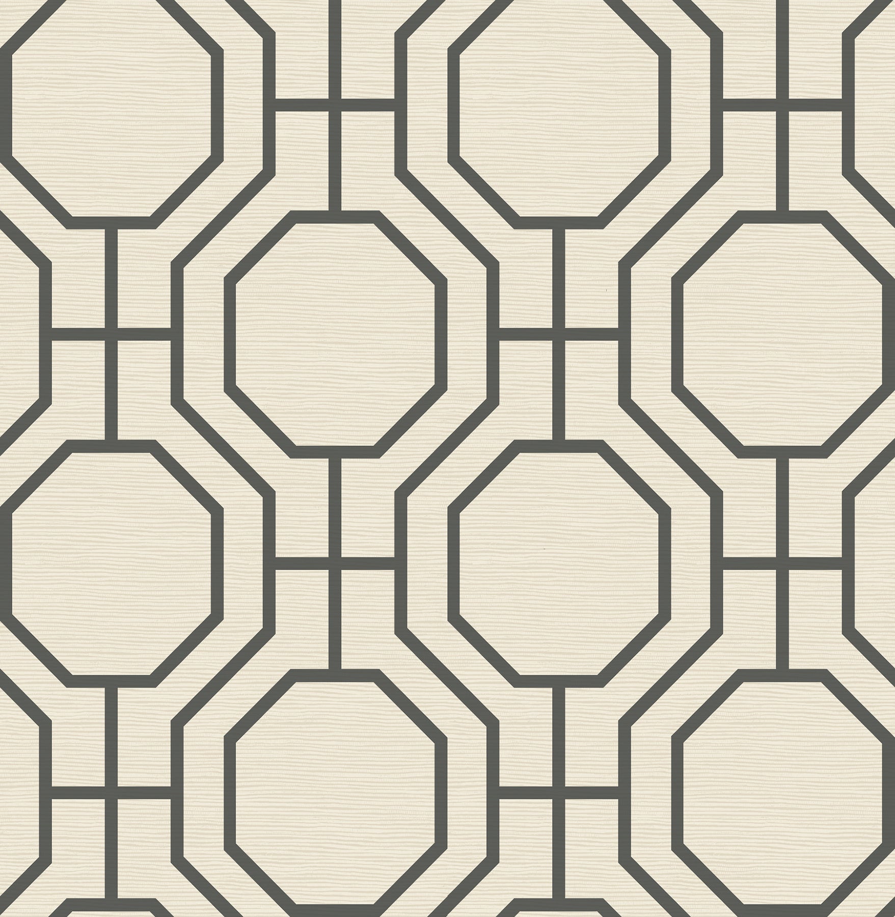 A-Street Prints Manor Black Geometric Trellis Wallpaper, 20.5-in by 33-ft