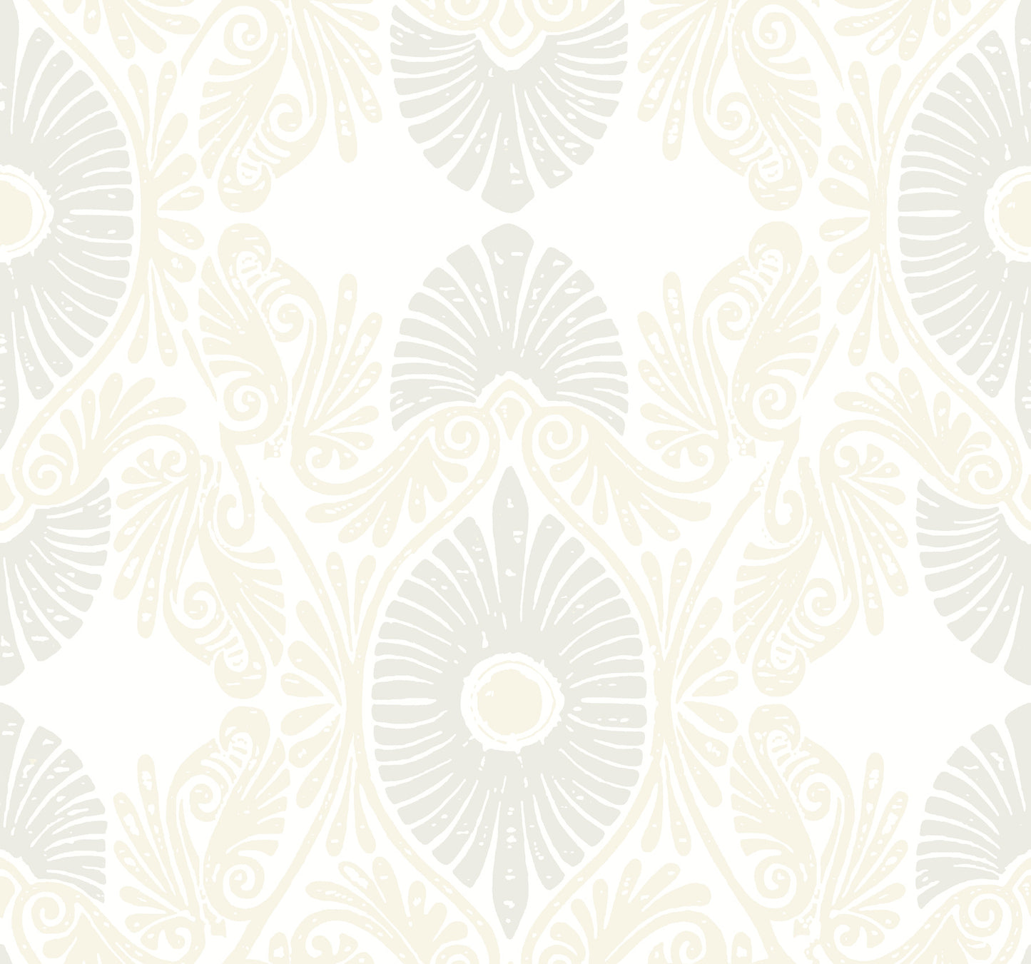 A-Street Prints Villa Bone Embellished Ogee Wallpaper, 27-in by 27-ft