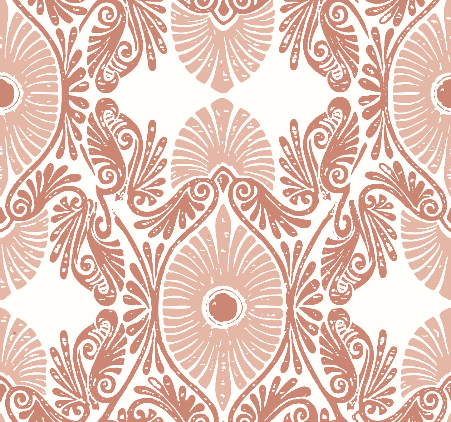 A-Street Prints Villa Raspberry Embellished Ogee Wallpaper, 27-in by 27-ft