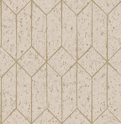 Advantage Hayden Bone Concrete Trellis Wallpaper, 20.5-in by 33-ft