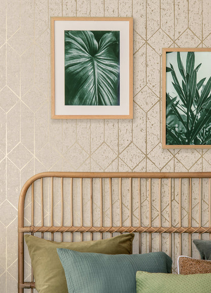 Advantage Hayden Bone Concrete Trellis Wallpaper, 20.5-in by 33-ft