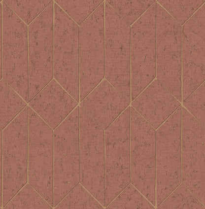 Advantage Hayden Raspberry Concrete Trellis Wallpaper, 20.5-in by 33-ft