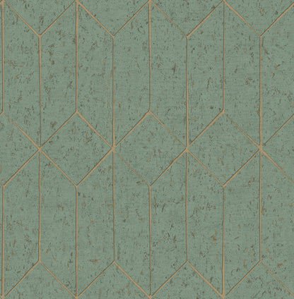 Advantage Hayden Mint Concrete Trellis Wallpaper, 20.5-in by 33-ft