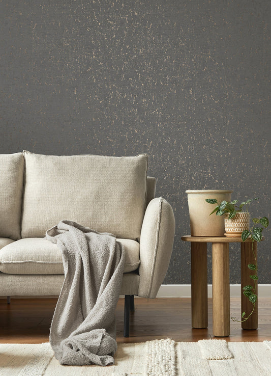 Advantage Callie Charcoal Concrete Wallpaper, 20.5-in by 33-ft