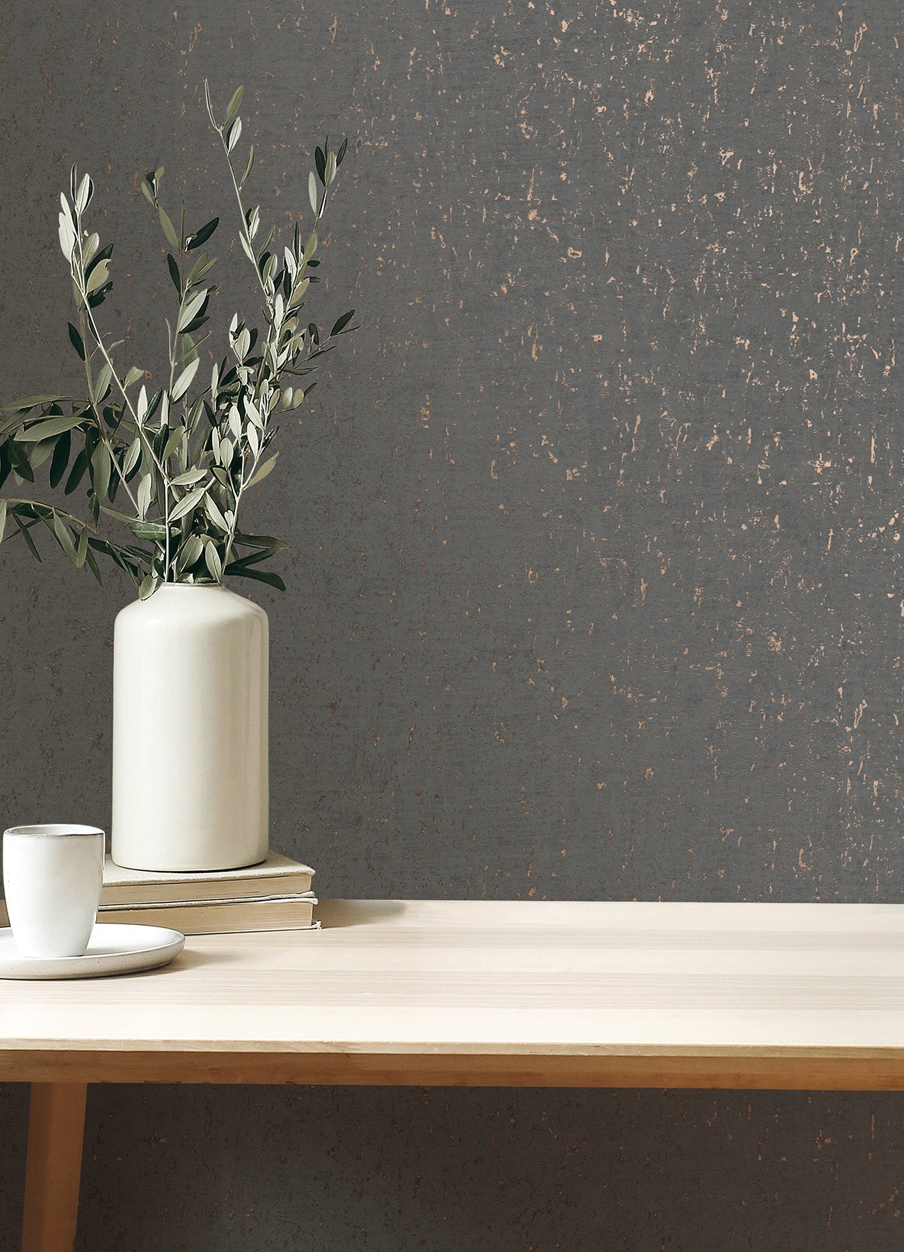 Advantage Callie Charcoal Concrete Wallpaper, 20.5-in by 33-ft