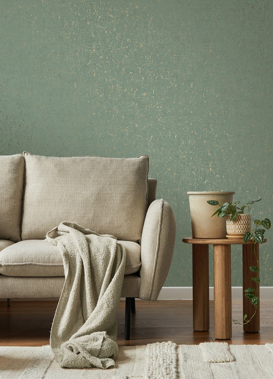 Advantage Callie Mint Concrete Wallpaper, 20.5-in by 33-ft