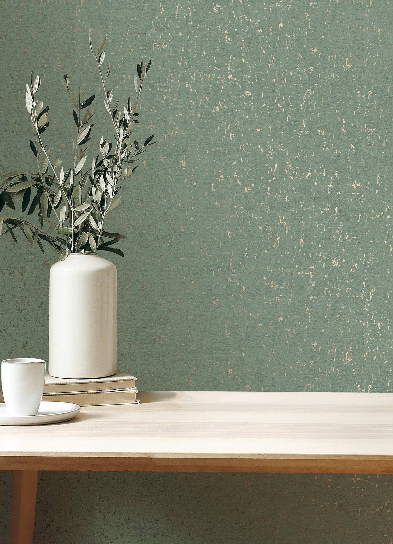 Advantage Callie Mint Concrete Wallpaper, 20.5-in by 33-ft