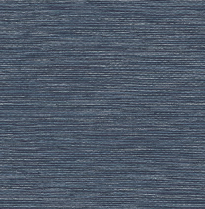 Advantage Alton Indigo Faux Grasscloth Wallpaper, 20.5-in by 33-ft