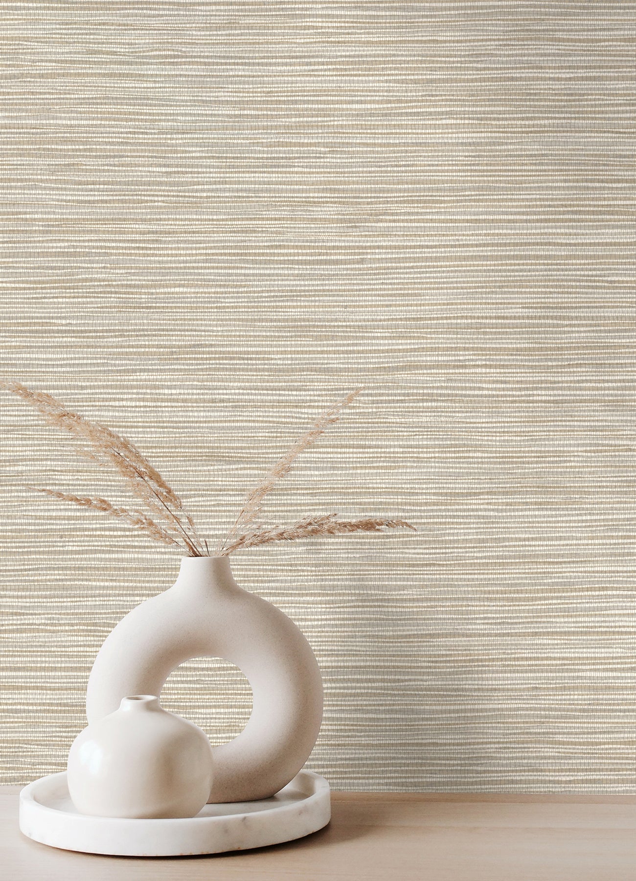 Advantage Alton Taupe Faux Grasscloth Wallpaper, 20.5-in by 33-ft