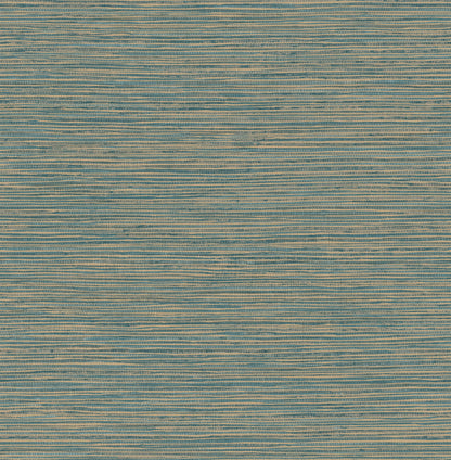 Advantage Alton Teal Faux Grasscloth Wallpaper, 20.5-in by 33-ft