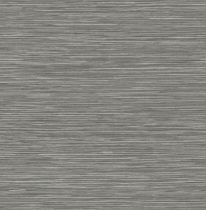 Advantage Alton Grey Faux Grasscloth Wallpaper, 20.5-in by 33-ft