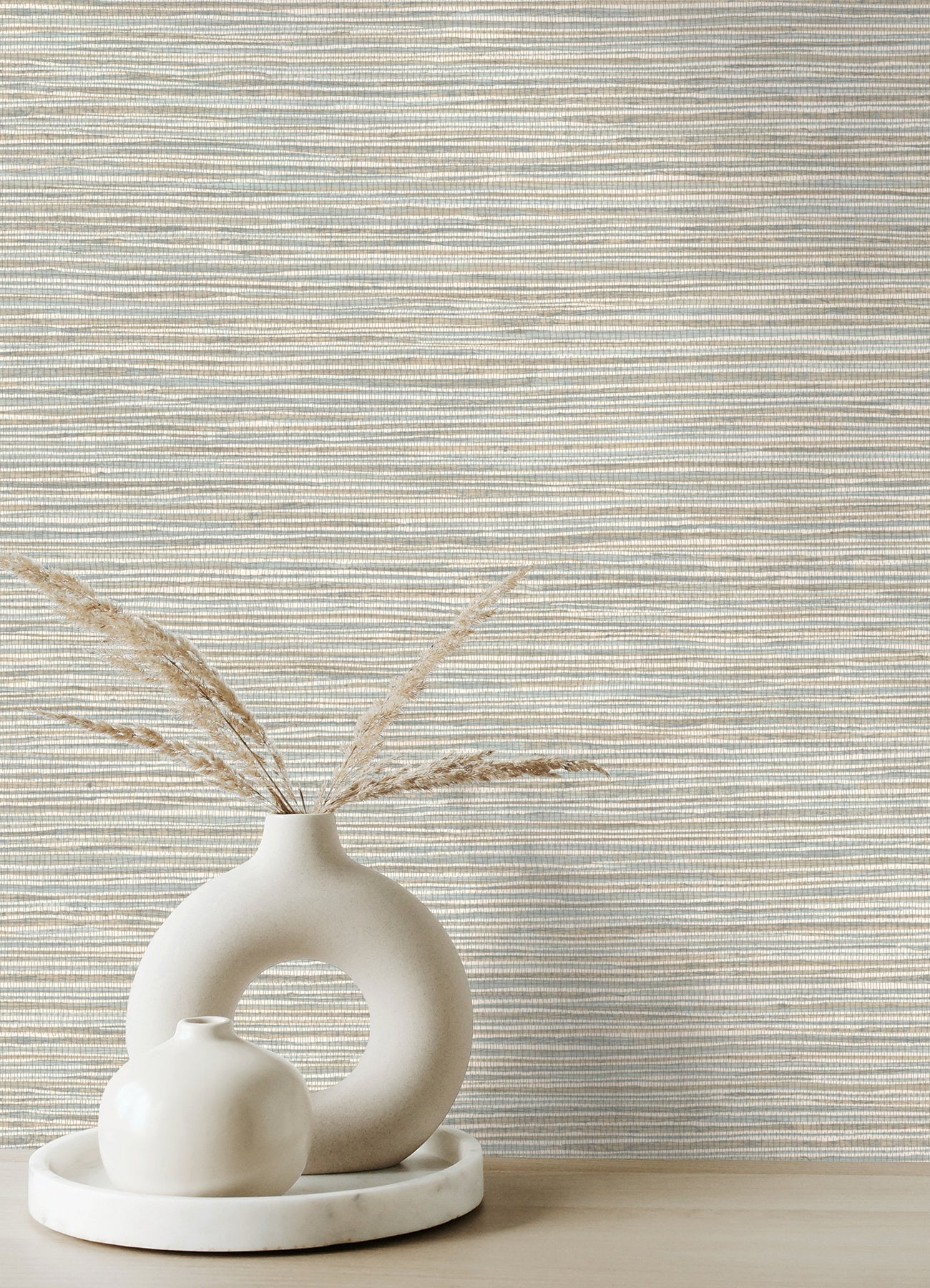 Advantage Alton Light Blue Faux Grasscloth Wallpaper, 20.5-in by 33-ft