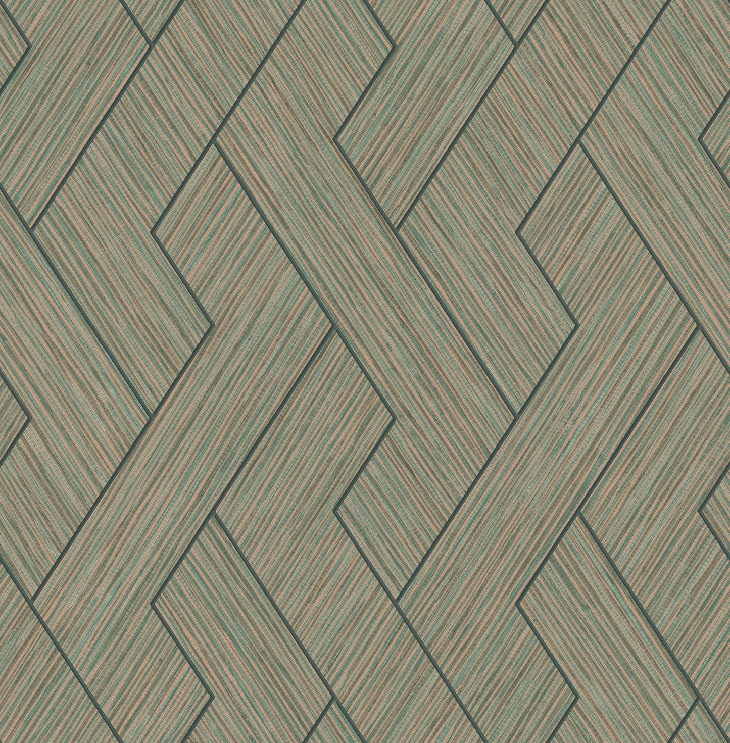 Advantage Ember Copper Geometric Basketweave Wallpaper, 20.5-in by 33-ft